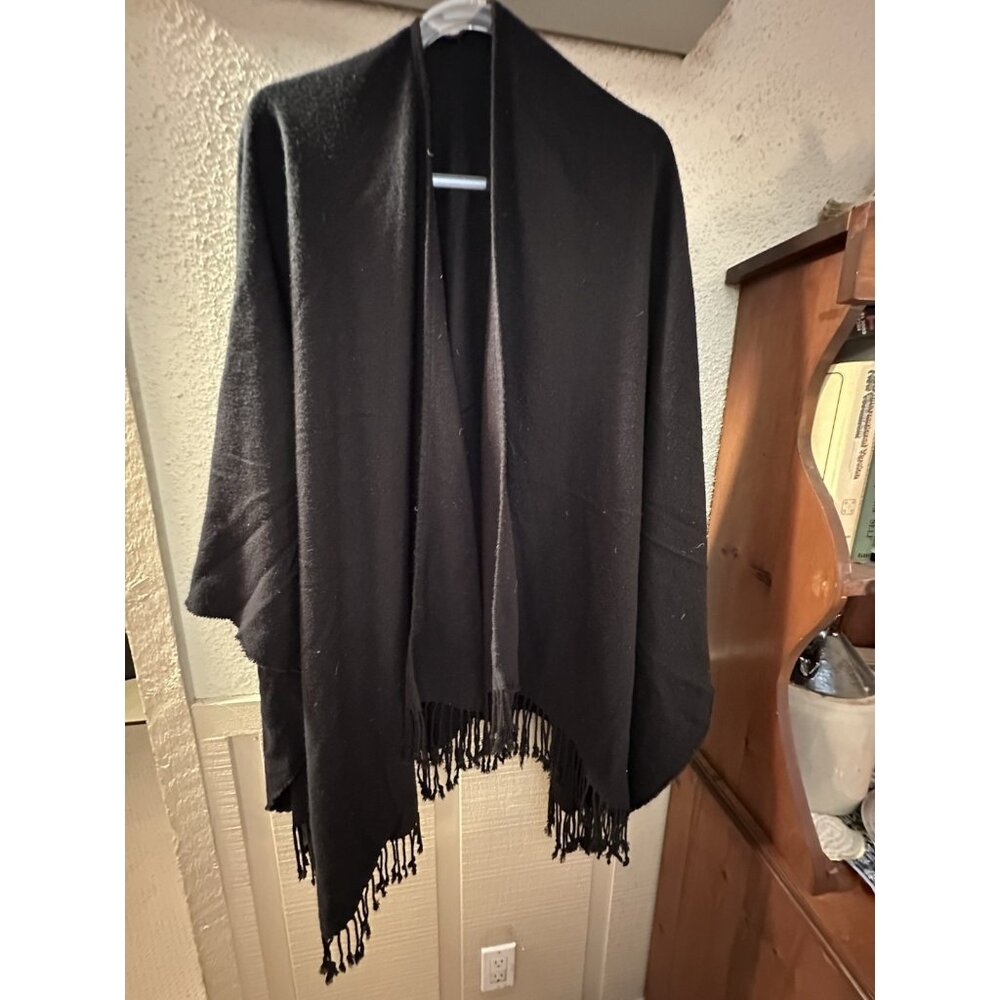Black Fringe Wrap Shawl - Women Accessories